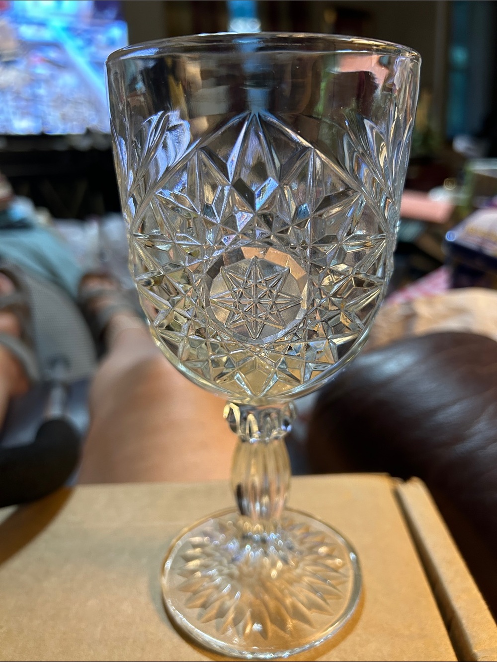 Vintage Libby Hobstar Goblet Glassware in Clear - Elegant Stemmed Glass EUC